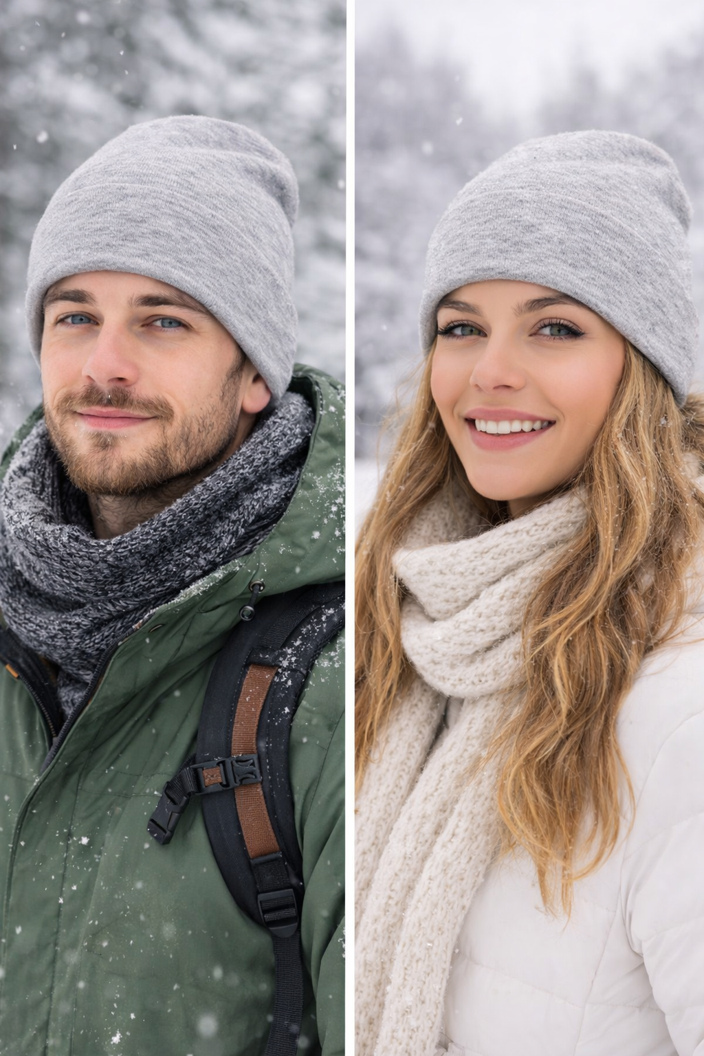 KISA GRİ-MELANJ BERE